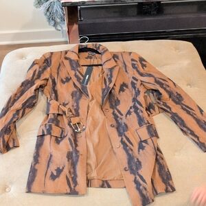 Fashion Nova Brown and Black Patterned Blazer